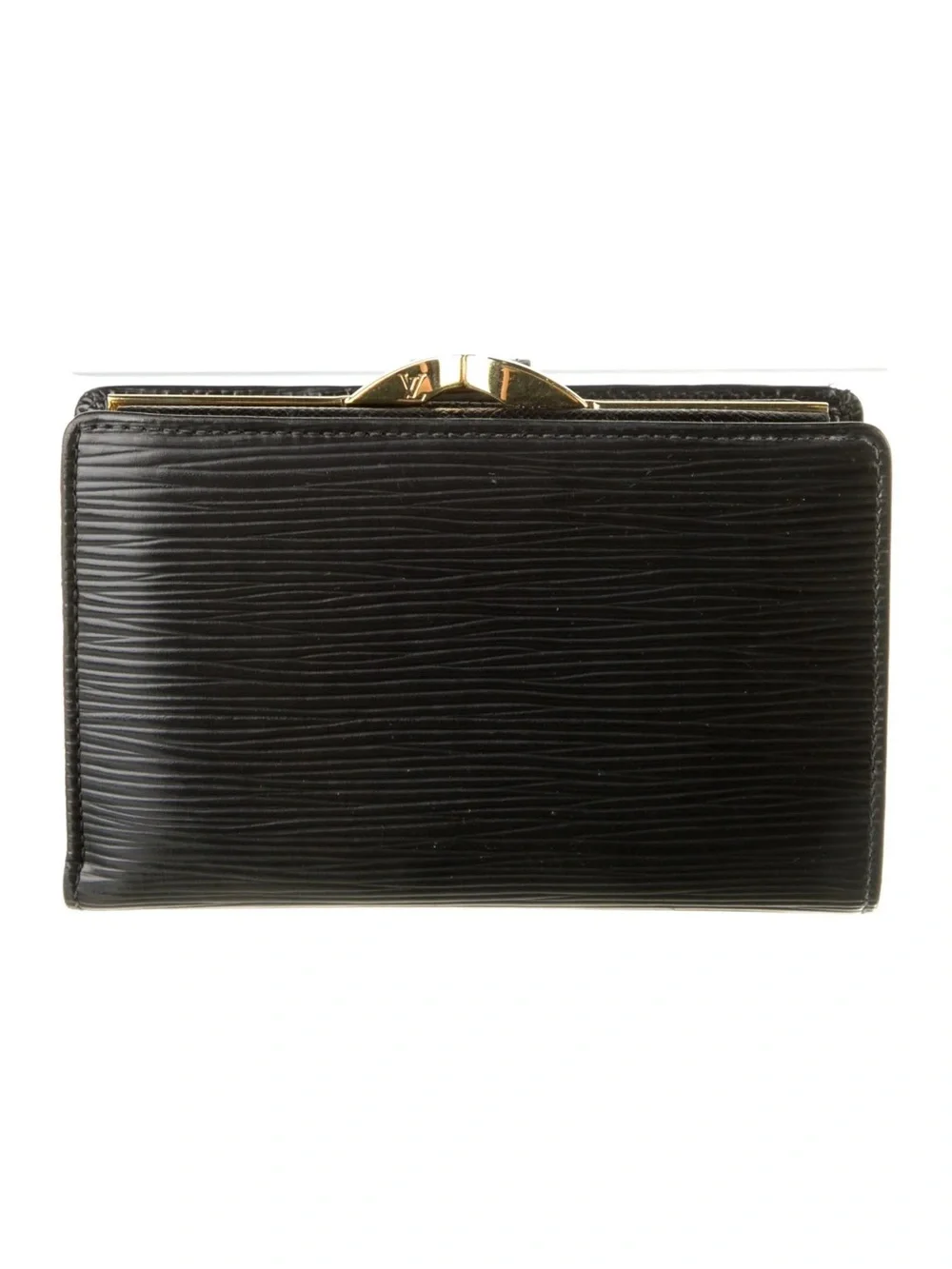 Louis Vuitton Black Epi Leather Wallet with Gold Hardware